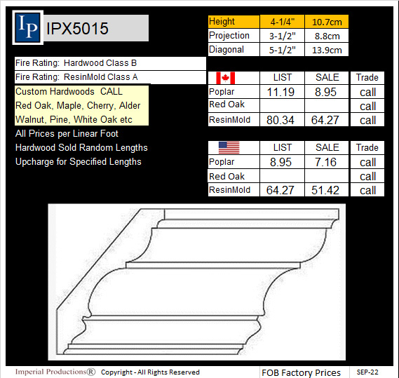 IPX5015 crown moulding