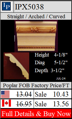 IPX5038 Embossed Crown 4-1/8" high x 3-1/2" deep